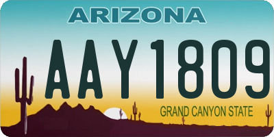 AZ license plate AAY1809