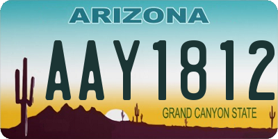 AZ license plate AAY1812