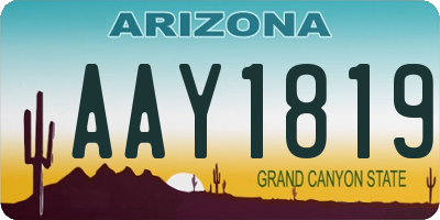 AZ license plate AAY1819