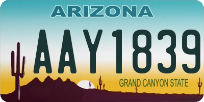 AZ license plate AAY1839