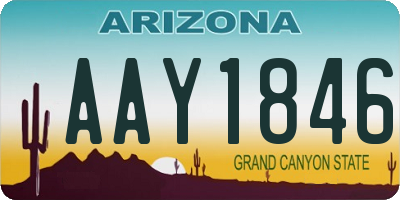 AZ license plate AAY1846