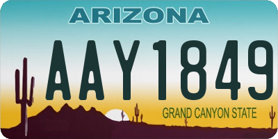 AZ license plate AAY1849