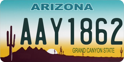 AZ license plate AAY1862