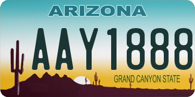 AZ license plate AAY1888