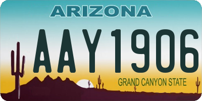 AZ license plate AAY1906