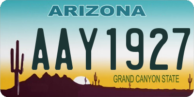 AZ license plate AAY1927