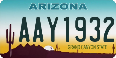 AZ license plate AAY1932