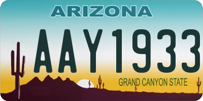 AZ license plate AAY1933