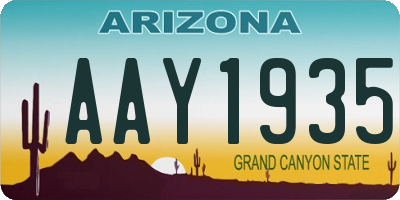 AZ license plate AAY1935