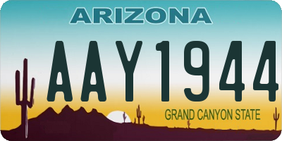 AZ license plate AAY1944