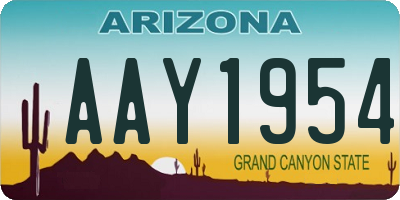 AZ license plate AAY1954
