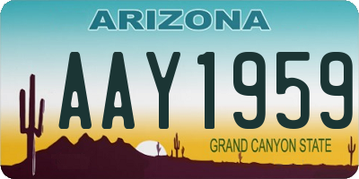 AZ license plate AAY1959