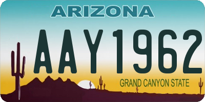 AZ license plate AAY1962