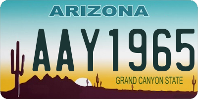 AZ license plate AAY1965