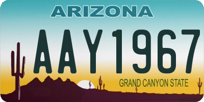 AZ license plate AAY1967