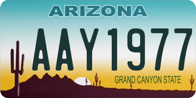 AZ license plate AAY1977
