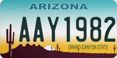 AZ license plate AAY1982