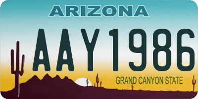 AZ license plate AAY1986