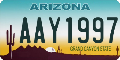 AZ license plate AAY1997