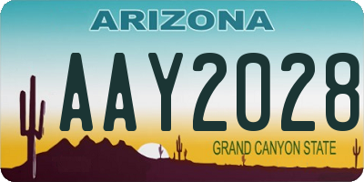 AZ license plate AAY2028