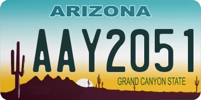 AZ license plate AAY2051