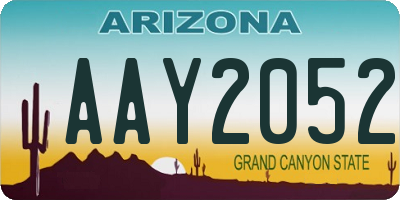 AZ license plate AAY2052