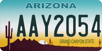 AZ license plate AAY2054