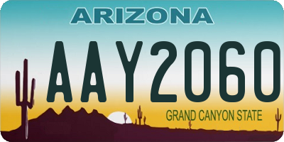 AZ license plate AAY2060