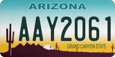 AZ license plate AAY2061
