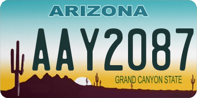 AZ license plate AAY2087