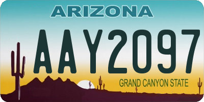 AZ license plate AAY2097