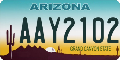 AZ license plate AAY2102