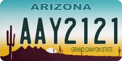 AZ license plate AAY2121