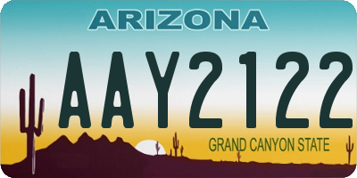 AZ license plate AAY2122