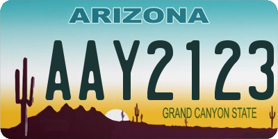AZ license plate AAY2123