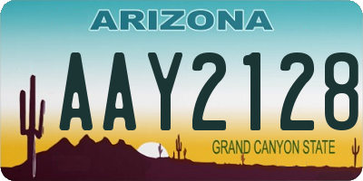 AZ license plate AAY2128