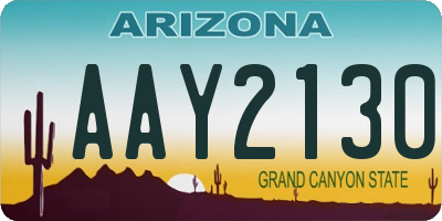 AZ license plate AAY2130