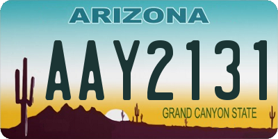 AZ license plate AAY2131