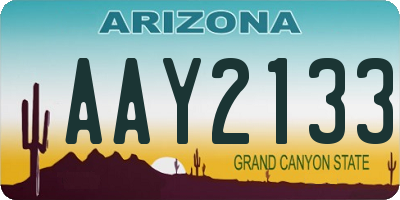 AZ license plate AAY2133