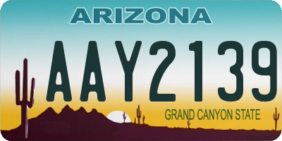 AZ license plate AAY2139