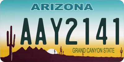 AZ license plate AAY2141
