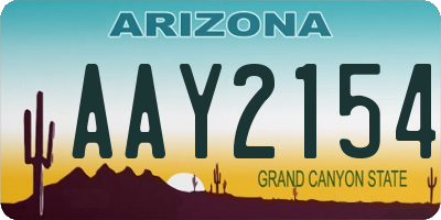 AZ license plate AAY2154