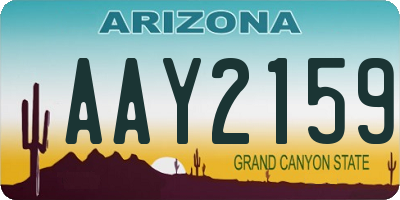 AZ license plate AAY2159