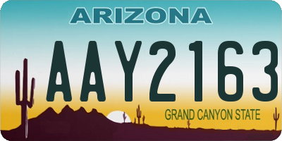 AZ license plate AAY2163
