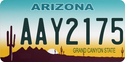 AZ license plate AAY2175