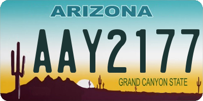 AZ license plate AAY2177
