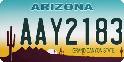 AZ license plate AAY2183