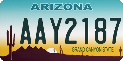 AZ license plate AAY2187