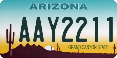 AZ license plate AAY2211