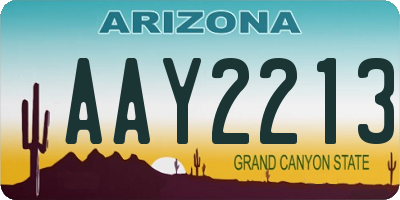AZ license plate AAY2213